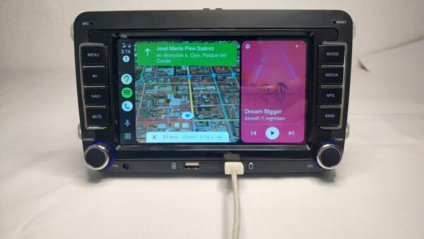 Autoestereo android 7 pulgadas tipo Volkswagen plataforma MKV y MKVI INTEGRA ANDROID AUTO Y APPLE CARPLAY - Imagen 3